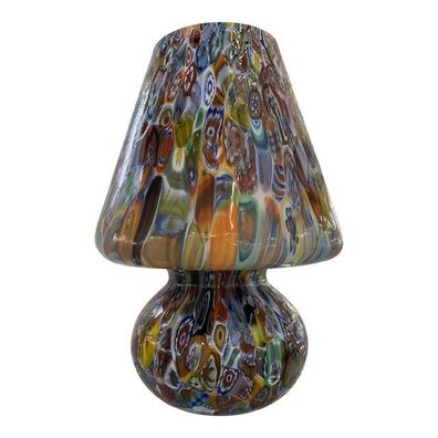 Venetian Multicolored Millefiori Murrine "Fungo" Table Lamp in Murano Glass