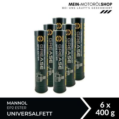 Mannol Universal Multi-MoS2 Grease EP2 Ester Universalfett 6x400 Gramm