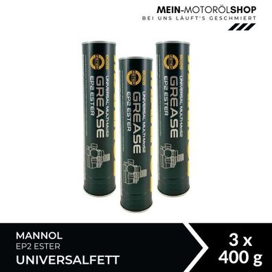 Mannol Universal Multi-MoS2 Grease EP2 Ester Universalfett 3x400 Gramm