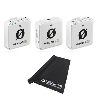 Rode Wireless ME Dual Mikrofon-System Weiss mit Tuch