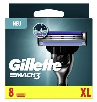 Gillette Mach3 Rasierklingen, 8 Stück - Präzise Rasur