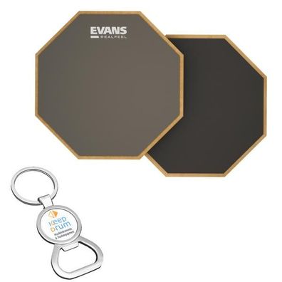 Evans RF-6D Practice Pad Übungspad Doppelseitig 6 Zoll mit Flaschenöffner