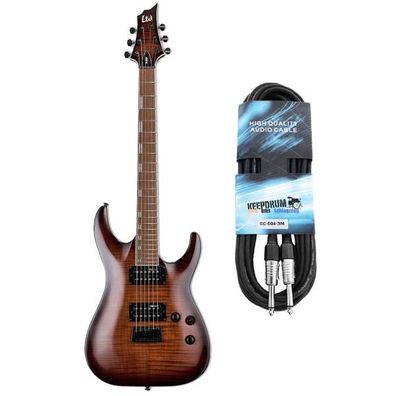 ESP LTD H-200FM E-Gitarre Dark Sunburst mit Kabel