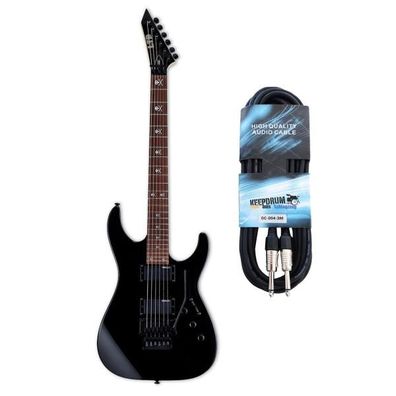 ESP LTD KH-202 BLK E-Gitarre Kirk Hammett mit Kabel