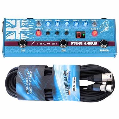 Tech21 SH-1 Steve Harris Bass Sansamp mit XLR-Kabel