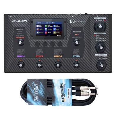 Zoom B6 Multieffekt-Prozessor für Bass mit Kabel