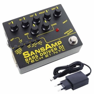 Tech21 SansAmp Bass Driver DI V2 Preamp Pedal mit Netzteil