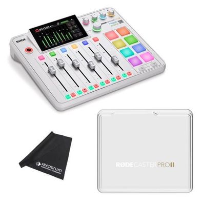 Rode Rodecaster Pro II Weiss mit RodeCover 2 und Tuch