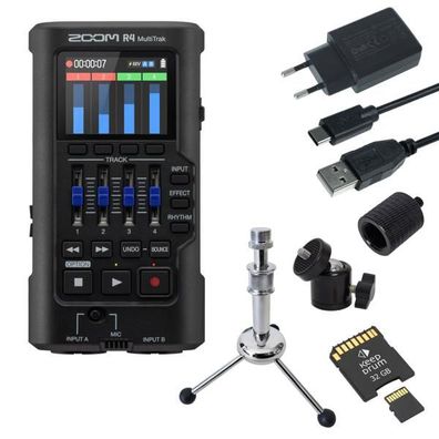 Zoom R4 MultiTrak Audio-Recorder mit Zubehör-Set