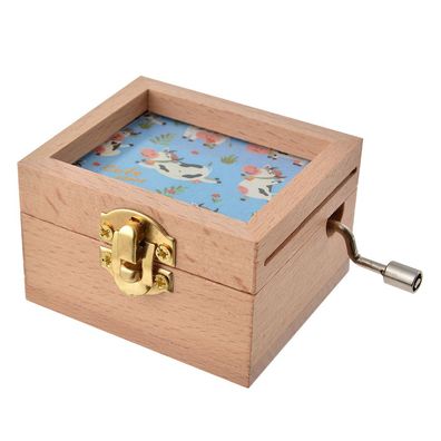 Clayre & Eef Musikbox 9x6x4 cm Blau Beige Holz (Gr. 9x6x4 cm)