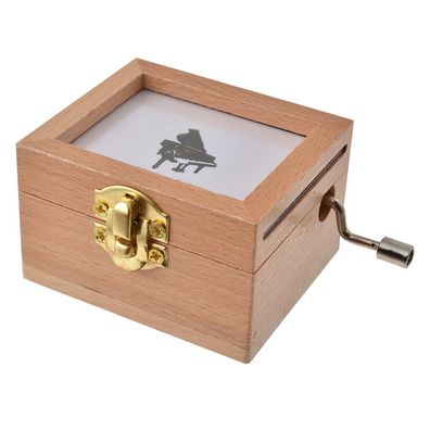 Clayre & Eef Musikbox 9x6x4 cm Weiß Beige Holz (Gr. 9x6x4 cm)