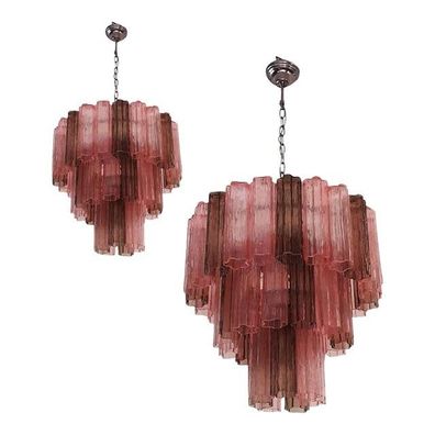 Contemporary Italian Murano Style Glass Sputnik Chandeliers - a Pair by SimoEng