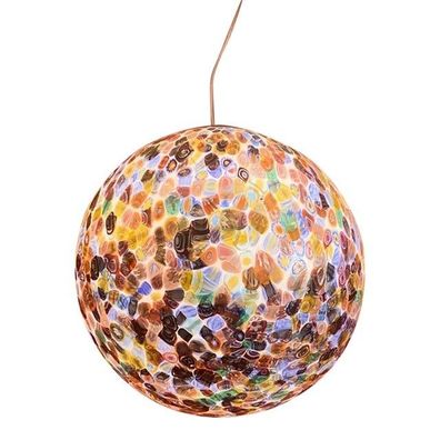 Contemporary Murrine Multicolors Sphere in Murano Glass Swirl Venini Style by SimoEng