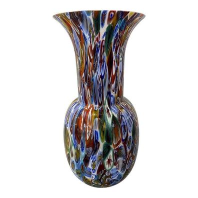 Vase Murrine Sphere in Murano Style Glass With Multicolored Murrine Like Venini Style