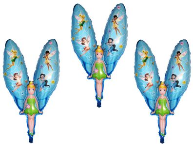 3 X Folienballon Blau TinkerBell Tinker Bell Fee Heliumballon Lüftballon Kindergeb