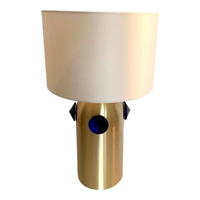 Contemporary Blue Studs Murano Glass Table Lamp by SimoEng