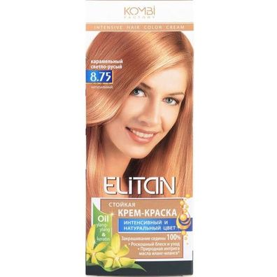 Elitan Creme-Haarfärbemittel Ton 8,75 „Karamell-Hellblond“ 100 ml