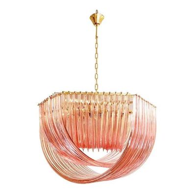 Contemporary Exagonal Bundled Triedro Murano Glass Chandelier in Venini Style