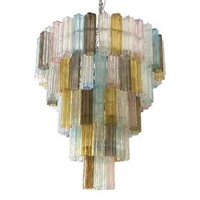 Contemporary Multicolor “Tronchi” Murano Glass Chandelier in Venini Style by SimoEng