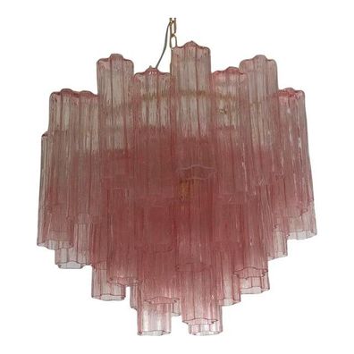 Contemporary Murano Glass Sputnik Chandelier Pink, Mazzega Style by SimoEng