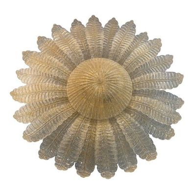 Contemporary Venetian Sunflwer Murano Glass Gold Flush Mount by SimoEng