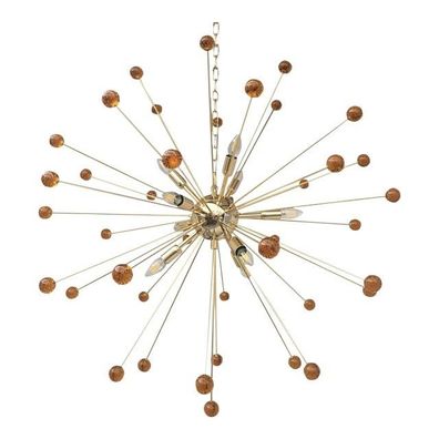 Contemporary Amber “Star” Murano Glass Sputnik Chandelier by SimoEng