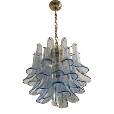 Contemporary Blue “Selle” Murano Glass Chandelier by SimoEng