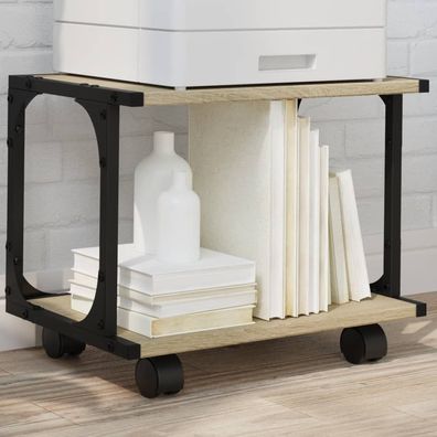 vidaXL Druckerständer 2 Ablagen Sonoma-Eiche 41x28x33,5 cm