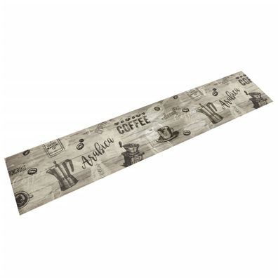 vidaXL Küchenteppich Waschbar Kaffee Grau 60x300 cm Samt
