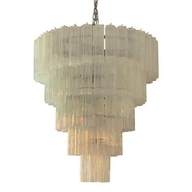 Contemporary Opalino “Tronchi” Murano Glass Chandelier in Venini Style SimoEng