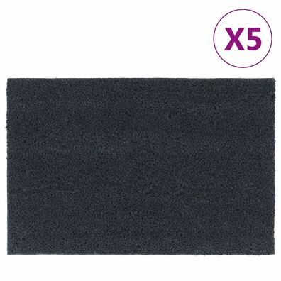 vidaXL Fußmatten 5 Stk. Dunkelgrau 40x60 cm Kokosfaser Getuftet