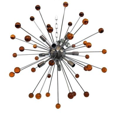 Amber “Star” Murano Glass Sputnik Chandelier by SimoEng