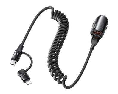 REMAX, Autoladegerät Ruichy Serie 45 RCC356 + Lightning/USB-C Kabel, Schwarz