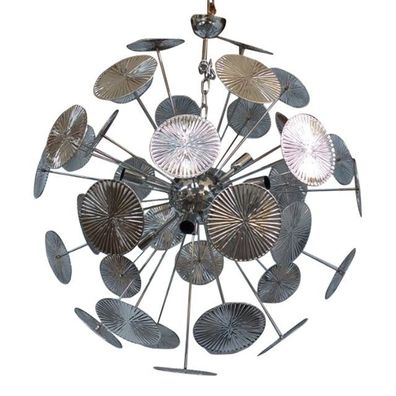 Contemporary Small Water-Lily Brass Sputnik Chandelier by SimoEng