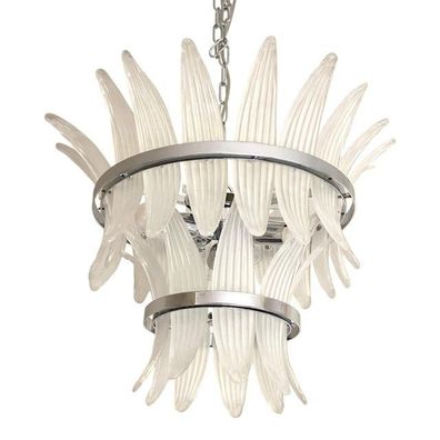 Contemporary Sanded “Palmette” Murano Glass Chandelier by SimoEng