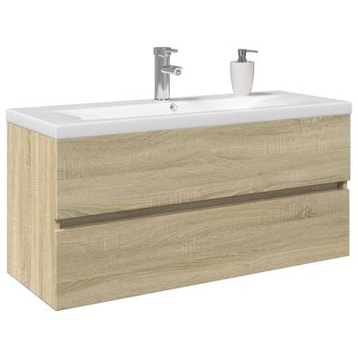 vidaXL 2-tlg. Badmöbel-Set Keramik und Holzwerkstoff