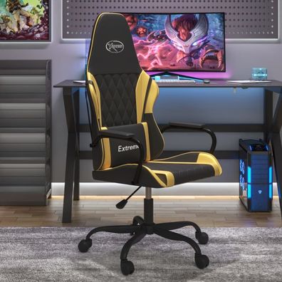 vidaXL Gaming-Stuhl Schwarz und Golden Kunstleder