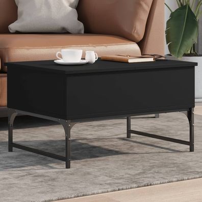 vidaXL Couchtisch Schwarz 70x50x40 cm Holzwerkstoff und Metall