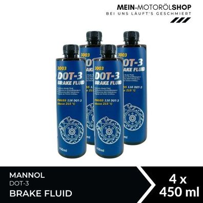 Mannol Brake Fluid DOT-3 4x450 ML