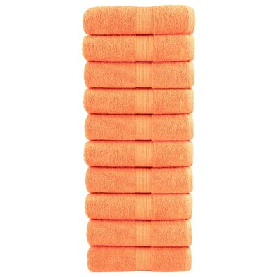 vidaXL Premium-Gästetücher 10 Stk Orange 30x50 600 g/m² 100% Baumwolle