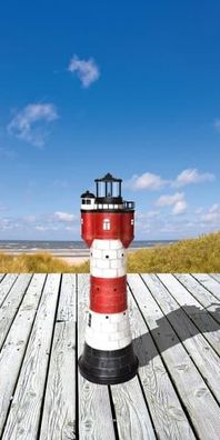 Solar-Leuchtturm Roter Sand, 50 cm, mit LED Beleuchtung