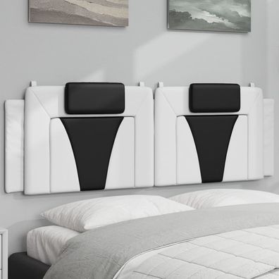 vidaXL Kopfteil-Kissen "Viana" Weiß und Schwarz 160 cm Kunstleder