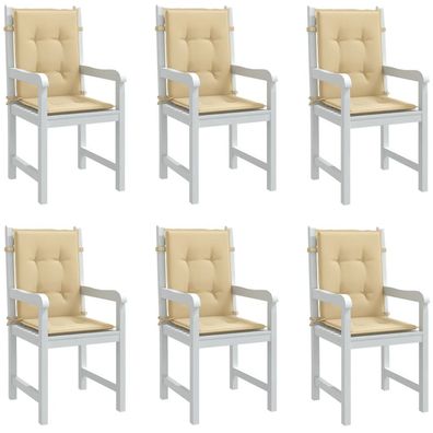 vidaXL Niedriglehner-Auflagen 6 Stk. Melange Beige 100x50x4 cm Stoff