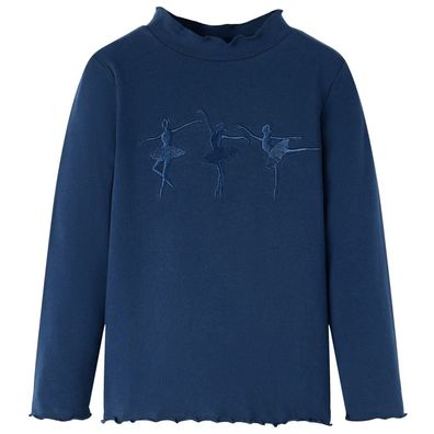 Kinder-Langarmshirt Marineblau 140