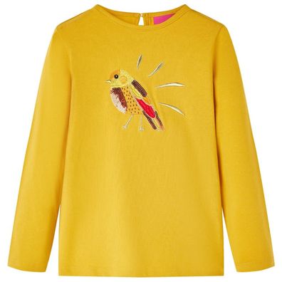 Kinder-Langarmshirt Dunkles Ocker 104