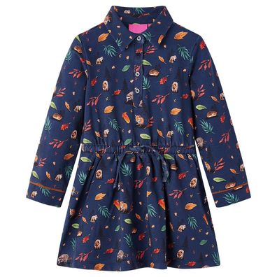 Kinderkleid mit Langen Ärmeln Marineblau 116