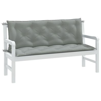 vidaXL Gartenbank-Auflagen 2 Stk. Melange Hellgrau 150x50x7 cm Stoff