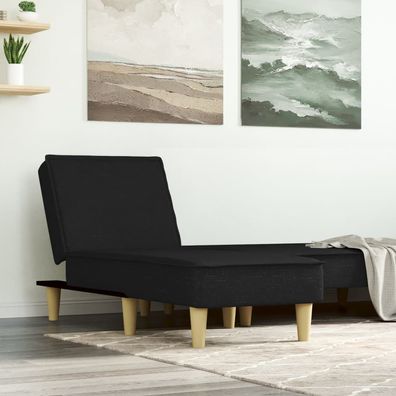 vidaXL Chaiselongue Schwarz Stoff