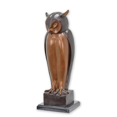 Bronzen BEELD VAN EEN UIL is 52 cm hoog