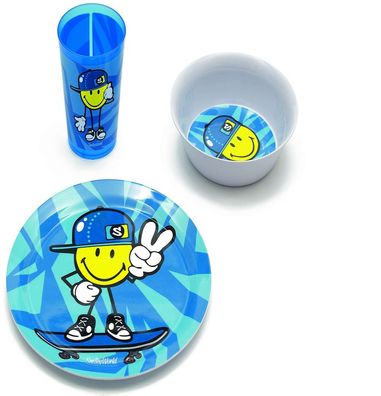 Smiley Junior Jongens Dinerset Set van 3 Stuks